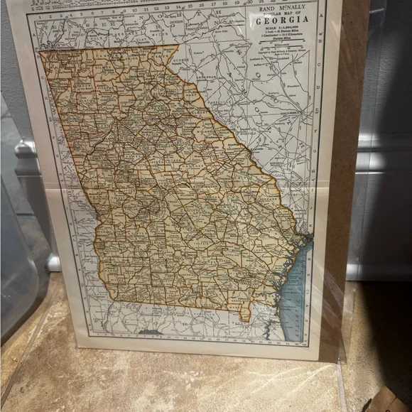 Wall Art - Vintage North Carolina Georgia and Florida Map Prints (set of 3) - Picture 6 of 12